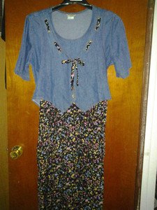 Blue jeans. V cute dress for her size 16