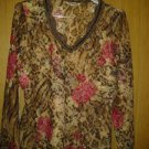 Arizona 95%cotton 5%spandex v cute top women size M