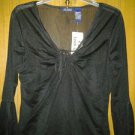 JAZZIE chiffon stretch top two pic twin set v cute 4 her size L /G