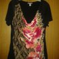 DRESS BARN spandex stretch top v pretty blouse 4 her size14/16