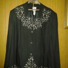 R &m v pretty jacket 4her with silver flower ,beads size 32 W
