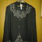 R &m v pretty jacket 4her with silver flower ,beads size 32 W