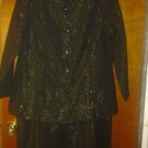 Roaman's metallic black skirt suit v pretty for women size. L .