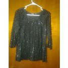 ELEMENTZ BLACK SPANDEX RUFFLE GLITTERY  MADE IN USA for women size M