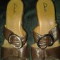 Clark shoes leather v cute 4 her size 6 .5 M
