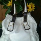 LEATHER FASHION CLASYY IVORY HANDBAG TOTE,PURSE FOR ,WOMEN;