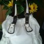 LEATHER FASHION CLASYY IVORY HANDBAG TOTE,PURSE FOR ,WOMEN;