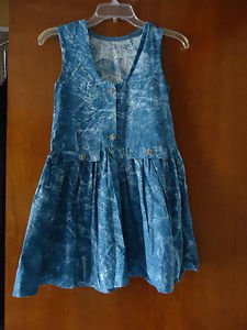 CASUAL GLITTERY JEANS STYLE V-NECK GIRLS DRESS SIZE 5- 8