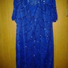 Midnight. Run 100 % pure silk evening dress for women size 1X plus