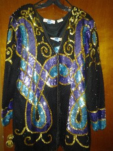 Silhouettes100% pure silk twin set . V pretty for women size 2X
