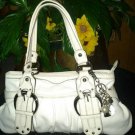 WHITE leather Kathy van zeeland leather HANDBAG, PURSE WOMEN'S PURSE