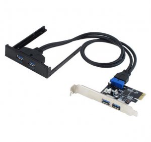 SEDNA - PCIE USB 3.0 4 Port Adapter ( 2 Port Ext. + Ext. 20 Pin connector ) with Floppy Bay Panel