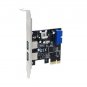 SEDNA - PCIE USB 3.0 4 Port Adapter ( 2 Port Ext. + Ext. 20 Pin connector ) with Floppy Bay Panel