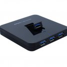 SEDNA 4 Ports USB 3.0 Hub - 1 Vertical Foldable Port, 5V4A AC/DC adapter - Black