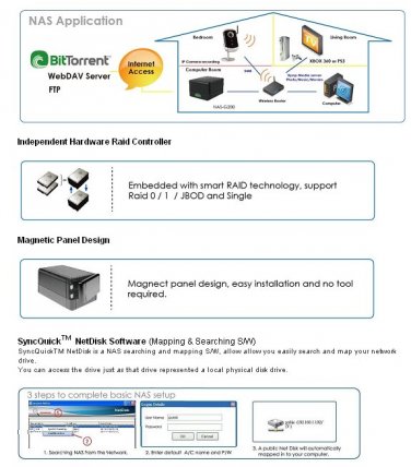 Sedna - Gigabit NAS + USB 3.0 DAS 4-Bay Enclosure