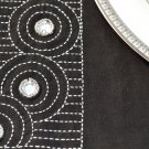 Ryoan ji (Zen garden)- Placemats in Linen Blend with Sashiko Hand Embroidery in white-set of 4