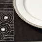 Ryoan ji (Zen garden)- Placemats in Linen Blend with Sashiko Hand Embroidery in white-set of 4