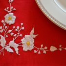 Red floral placemats Hand embroidered - set of 4