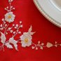 Red floral placemats Hand embroidered - set of 4