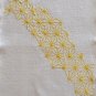Linen Blend Table Runner with Hemp Leaf Sashiko Embroidery