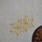 Linen Blend Table Runner with Hemp Leaf Sashiko Embroidery