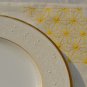 Ivory white 4 placemats with sashiko embroidery in yellow
