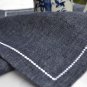 Pearl string Embroidered Navy Blue Linen Blend Placemats- Set of 4