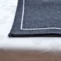 Pearl string Embroidered Navy Blue Linen Blend Placemats- Set of 4