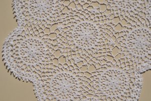 White Placemats in Crochet - Handmade Large Crochet Place Mats-