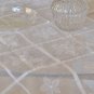 White Tablecloth with Applique Flowers - Handmade Square Table Cloth with Applique Work