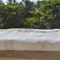 White Tablecloth with Applique Flowers - Handmade Square Table Cloth with Applique Work