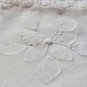 White Tablecloth with Applique Flowers - Handmade Square Table Cloth with Applique Work
