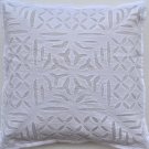 White cushion cover Throw pillow cover in applique Cotton cushion cover
