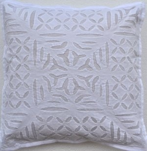 White cushion cover Throw pillow cover in applique Cotton cushion cover