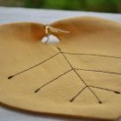 Yellow Leaf Coasters with beads - Handmade Beverage Coasters - Set of 4 Drink Coasters