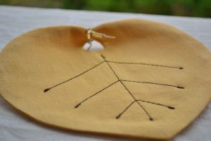 Yellow Leaf Coasters with beads - Handmade Beverage Coasters - Set of 4 Drink Coasters