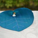 Natural Silk leaf coasters with beads Blue coaster Drink Coasters- Set of 4