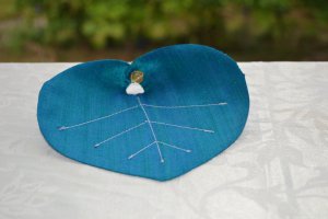 Natural Silk leaf coasters with beads Blue coaster Drink Coasters- Set of 4