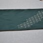 Dark Green Table Runner with Hemp Leaf Sashiko Embroidery