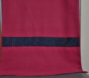Rio Red Table Runner with Black Beads Handmade