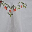 White tablecloth with cross stitch floral embroidery Rectangular table cloth