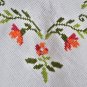 White tablecloth with cross stitch floral embroidery Rectangular table cloth