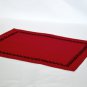 Red placemats with jet black embroidery Handmade floral mats Cloth placemat- Set of 4