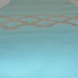 Sea Waves Teal Table Runner with Ivory White Silk Embroidery