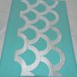 Sea Waves Teal Table Runner with Ivory White Silk Embroidery