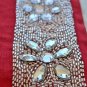 Red placemats with crystal and beads Diamond shine holiday table Handmade place mats - set of 2