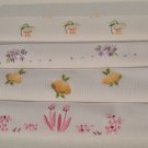 White kitchen cloth towels with hand embroidery set of 4