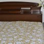 Beige Bedspread with white Suzani embroidery Beige Coverlet Fawn Bedcover with floral pattern