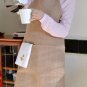 Burlap full kitchen apron for women in beige, pink, green, orange