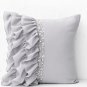 Silver grey ruffled sequin throw pillow - 16X16 Decorative Pillow - Gray cushion cover - Gift Pillow